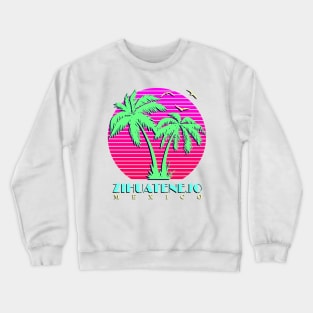 Zihuatenejo Palm Trees Sunset Crewneck Sweatshirt